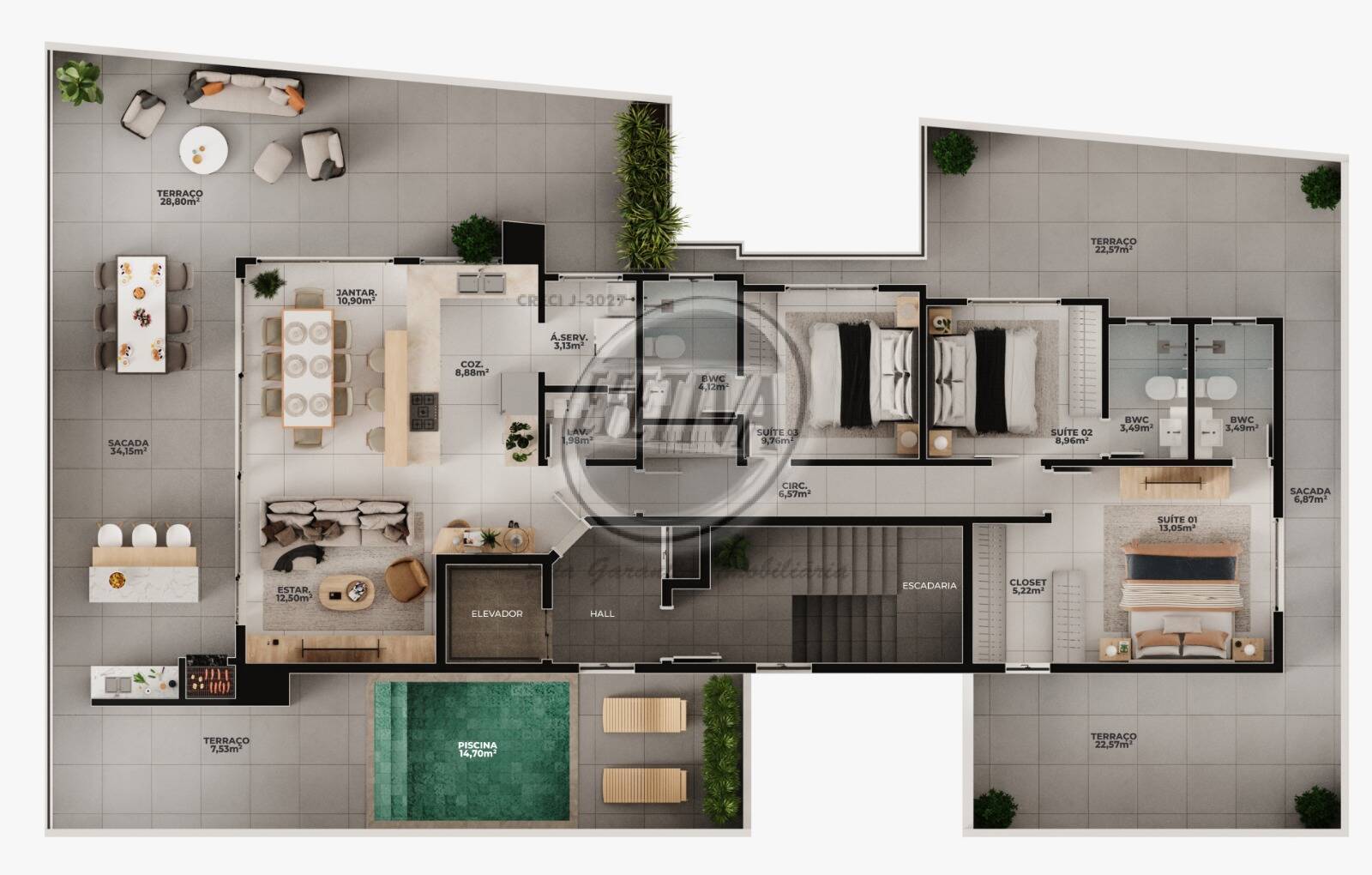 Apartamento à venda com 3 quartos, 280m² - Foto 20